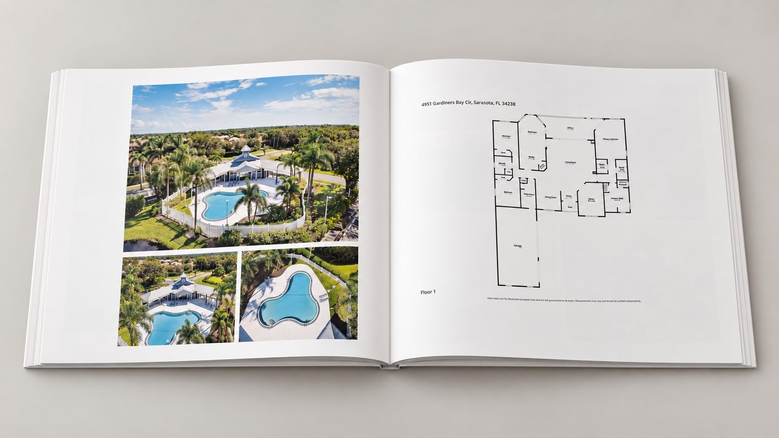 Kitchen spread in a listing photo book